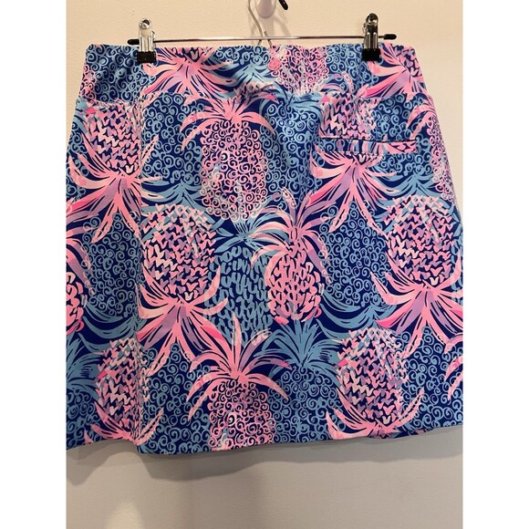 Lilly Pulitzer Monica Blue Pink Pineapple Skort 14 Vacation Beach Golf - Picture 4 of 10